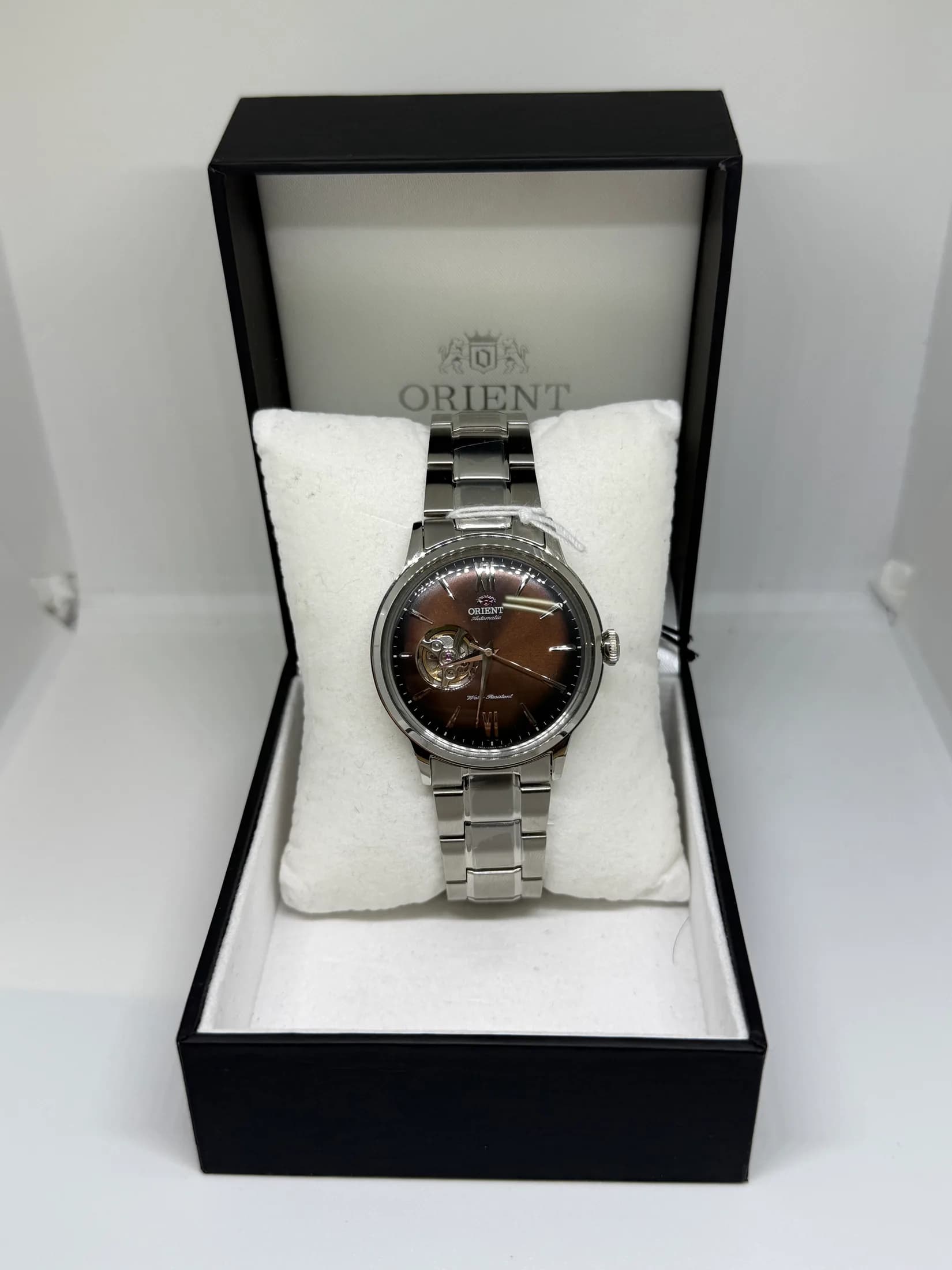 Orient Bambino Open Heart Chocolat Dial 1